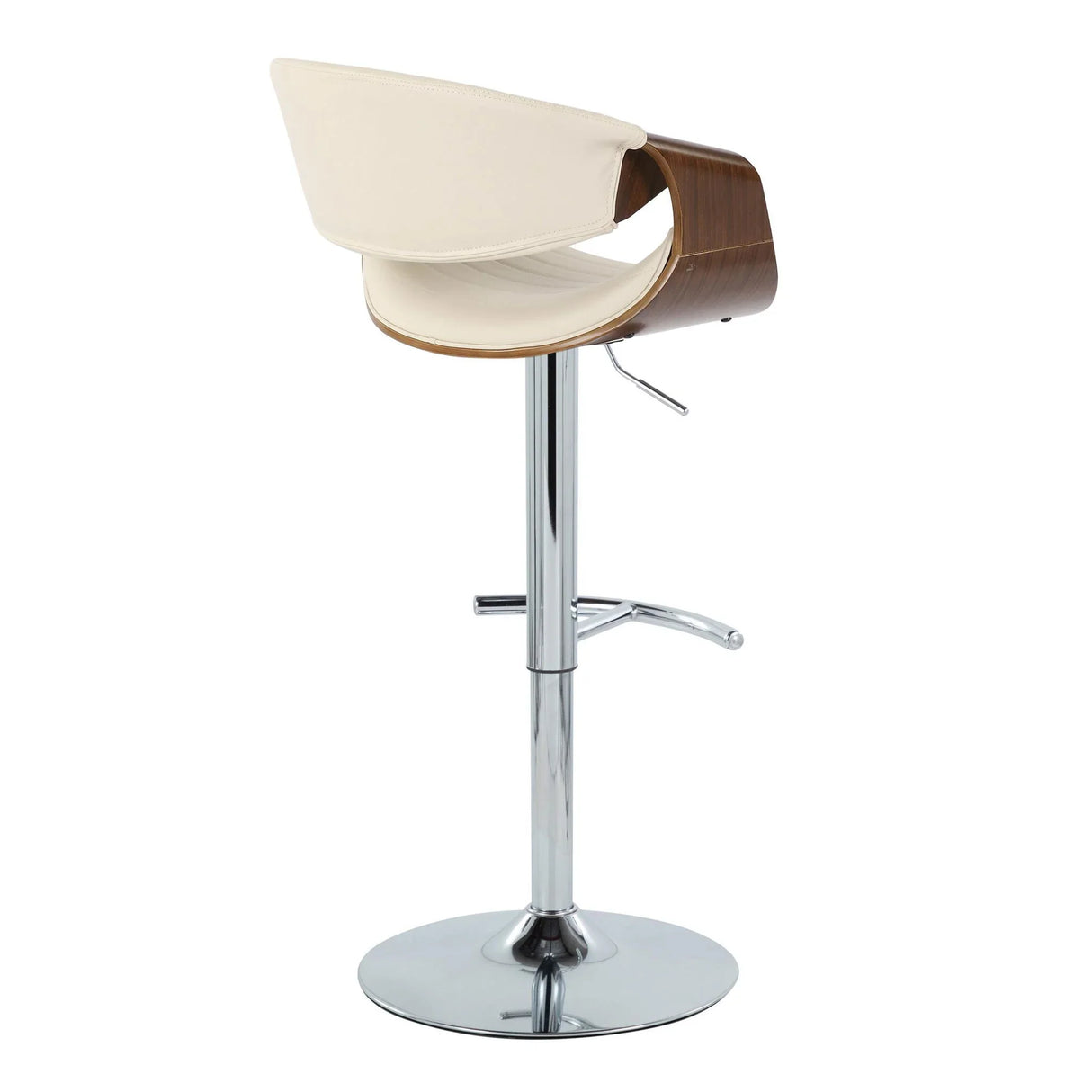 Symphony - Mid Century Modern Adjustable Barstool & Swivel With Rounded T Footrest (Set of 2) - Furniture Home Direct