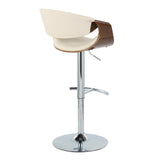 Symphony - Mid Century Modern Adjustable Barstool & Swivel With Rounded T Footrest (Set of 2) - Furniture Home Direct