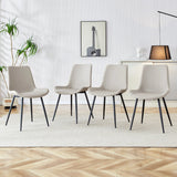 Dining Chairs Faux Leather Set Of 6 Modern Light Gray - Furniture Home Direct