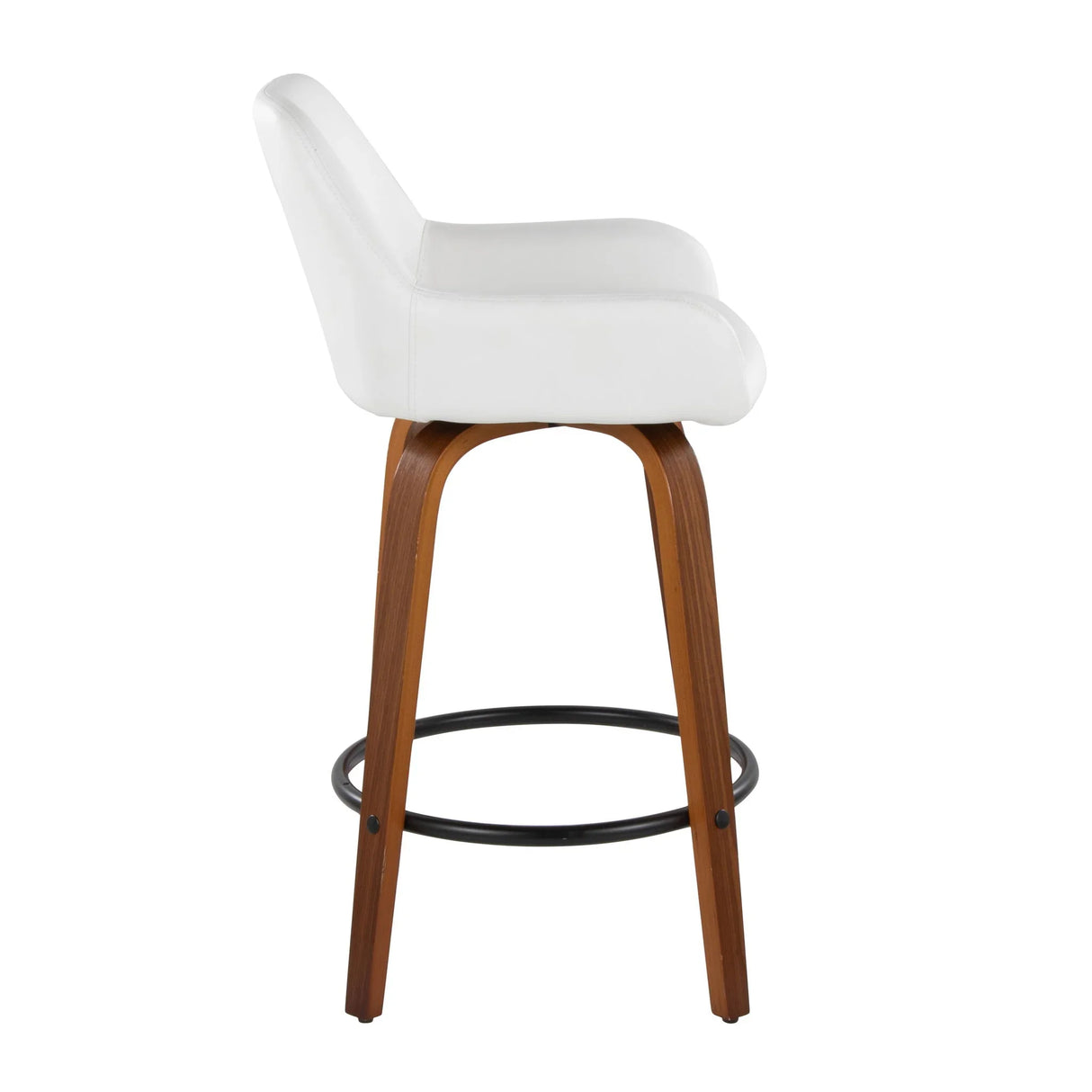 Daniella - Contemporary Fixed Height Counter Stool With Swivel With Round Footrest (Set of 2) - Furniture Home Direct