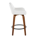Daniella - Contemporary Fixed Height Counter Stool With Swivel With Round Footrest (Set of 2) - Furniture Home Direct