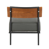 Fiji - Contemporary Chair - Gray / Walnut - Furniture Home Direct