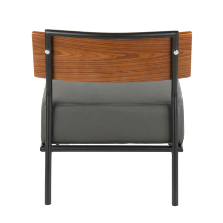 Fiji - Contemporary Chair - Gray / Walnut - Furniture Home Direct