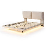 Upholstered Platform Bed With Sensor Light And 2 Large Backrests, With 2 Sets Of USB Port And Socket On Each Rear Bed Leg - Furniture Home Direct