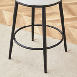 Counter Height Chairs Padded Seat Black Metal Frame White - Furniture Home Direct