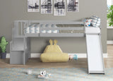 Loft Bed With Staircase, Storage, Slide, Full-Length Safety Guardrails, No Box Spring Needed - Furniture Home Direct