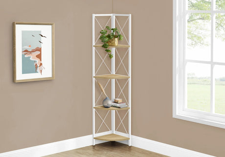 Bookshelf, Bookcase, Etagere, Corner, 4 Tier, Office, Marble Look Contemporary & Modern - Furniture Home Direct