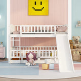 Low Bunk Bed With Slide, Fence And Ladder - Furniture Home Direct