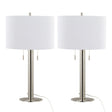 Master - 29" Contemporary Table Lamp (Set of 2) - Polished Nickel / White - Furniture Home Direct