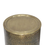 Corbin - Hammered Metal Side Table - Furniture Home Direct