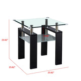 Clear Glass Top Side Table, Modern Design For Home - Furniture Home Direct