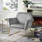 Keira - Velvet Accent Chair With Metal Base - Furniture Home Direct