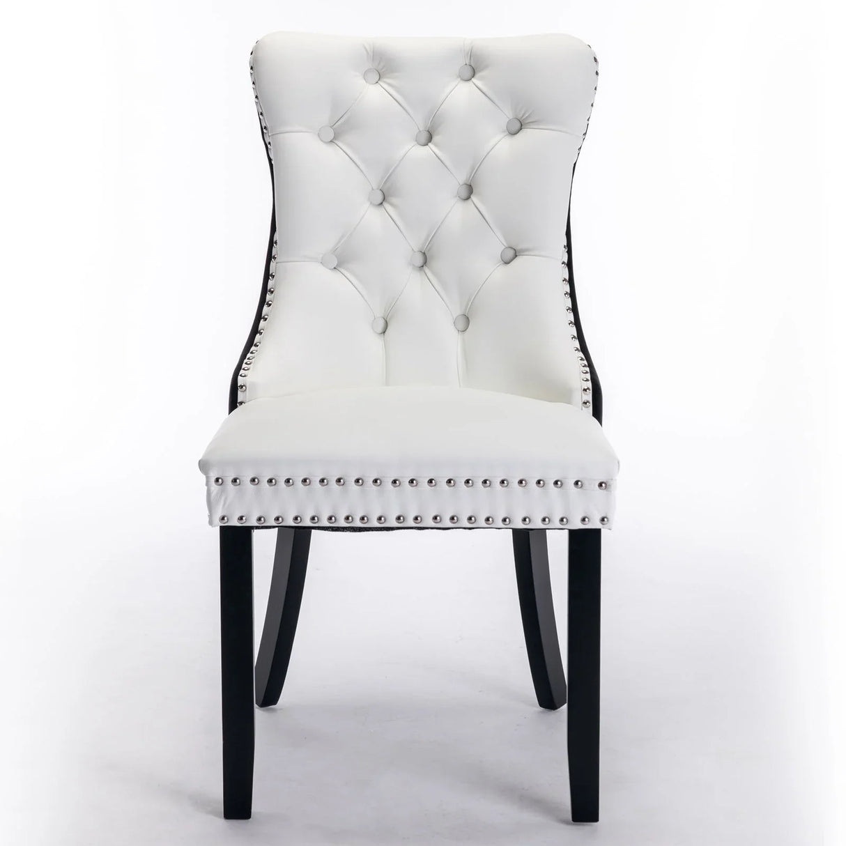 Nikki - Modern, High-End Tufted Solid Wood Contemporary PU And Velvet Upholstered Dining Chair With Wood Legs Nailhead Trim (Set of 2) - Furniture Home Direct