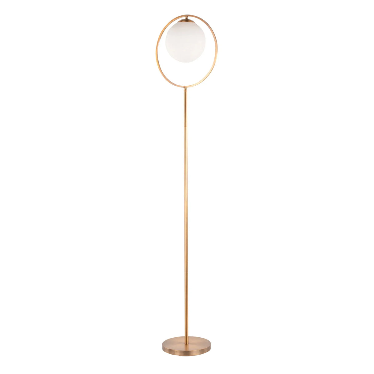 Moon - Contemporary Floor Lamp - Gold / Frosted - Furniture Home Direct