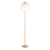 Moon - Contemporary Floor Lamp - Gold / Frosted - Furniture Home Direct