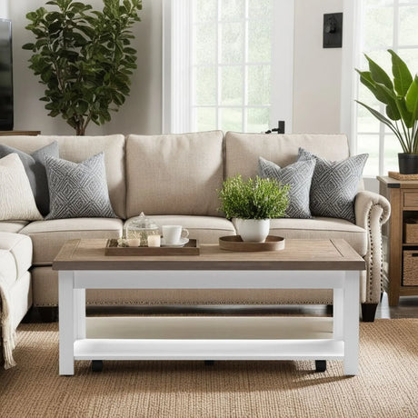 Hampton - Hampton - Coffee Table - Jasmine Whitewash / Barnwood - Furniture Home Direct