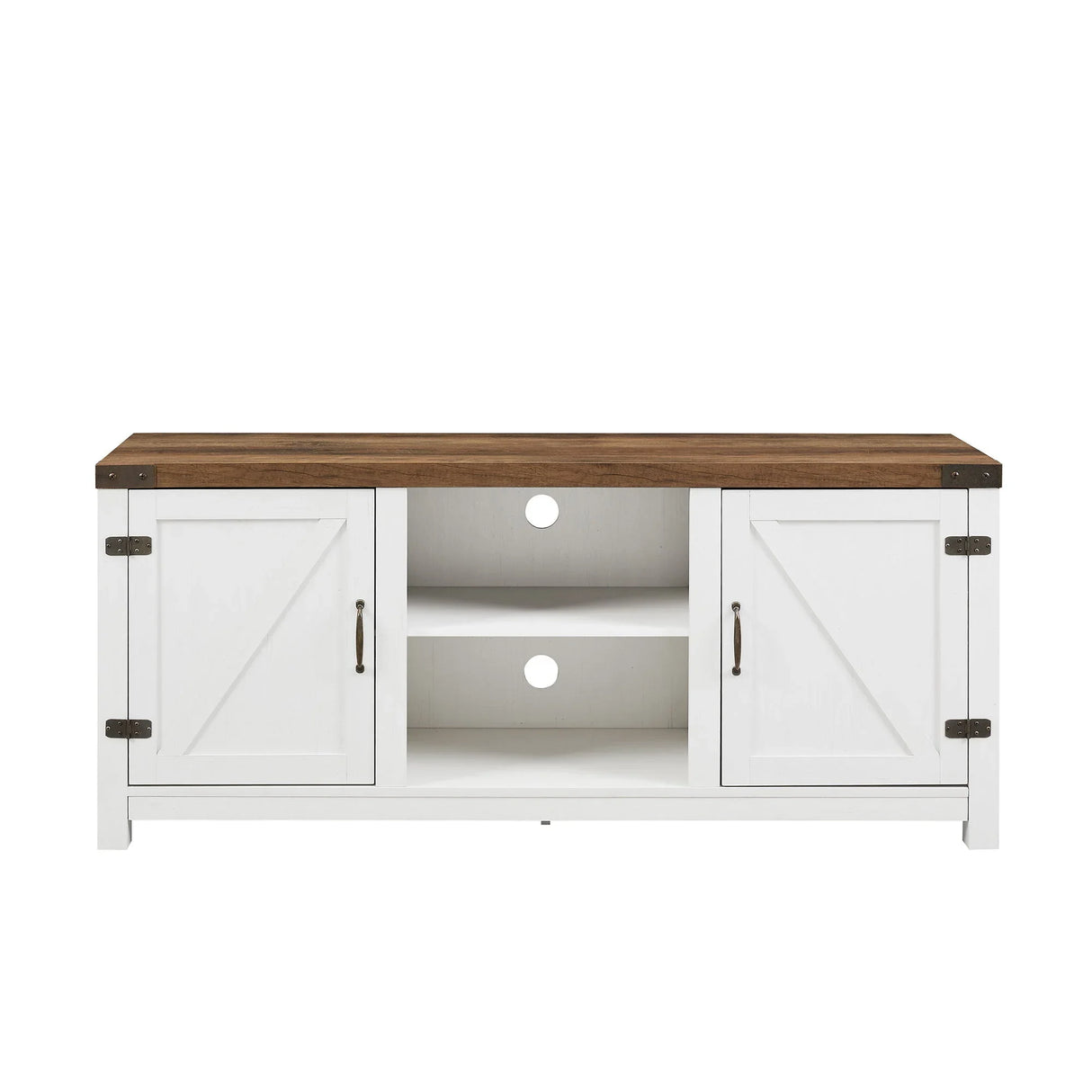 Modern Farmhouse Barn Door 3 Shelf TV Stand For TVs Up To 65” - Furniture Home Direct
