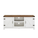 Modern Farmhouse Barn Door 3 Shelf TV Stand For TVs Up To 65” - Furniture Home Direct