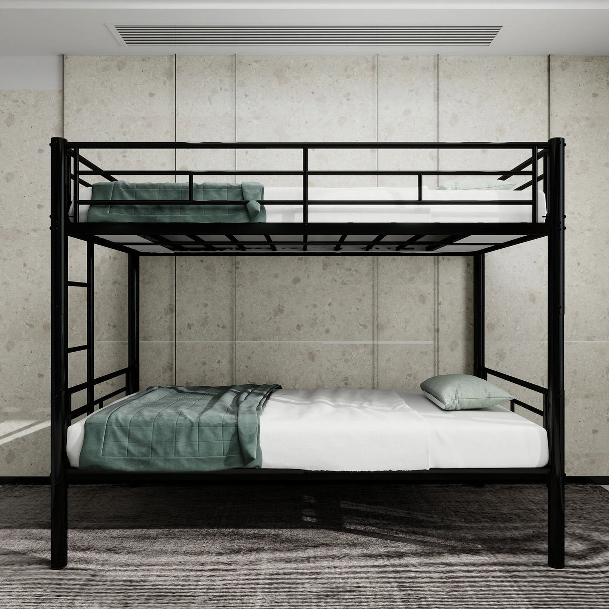 Bunk Bed For Kids, Convertible Frame With Ladders & Guardrail - Furniture Home Direct