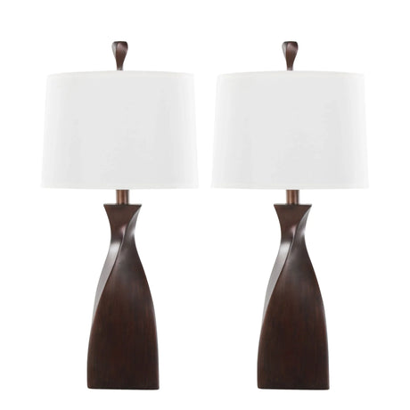 Curvo - Contemporary Polyresin Table Lamp (Set of 2) - Furniture Home Direct