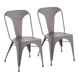 Austin - Industrial Dining Chair (Set of 2) - Matte Gray - Furniture Home Direct