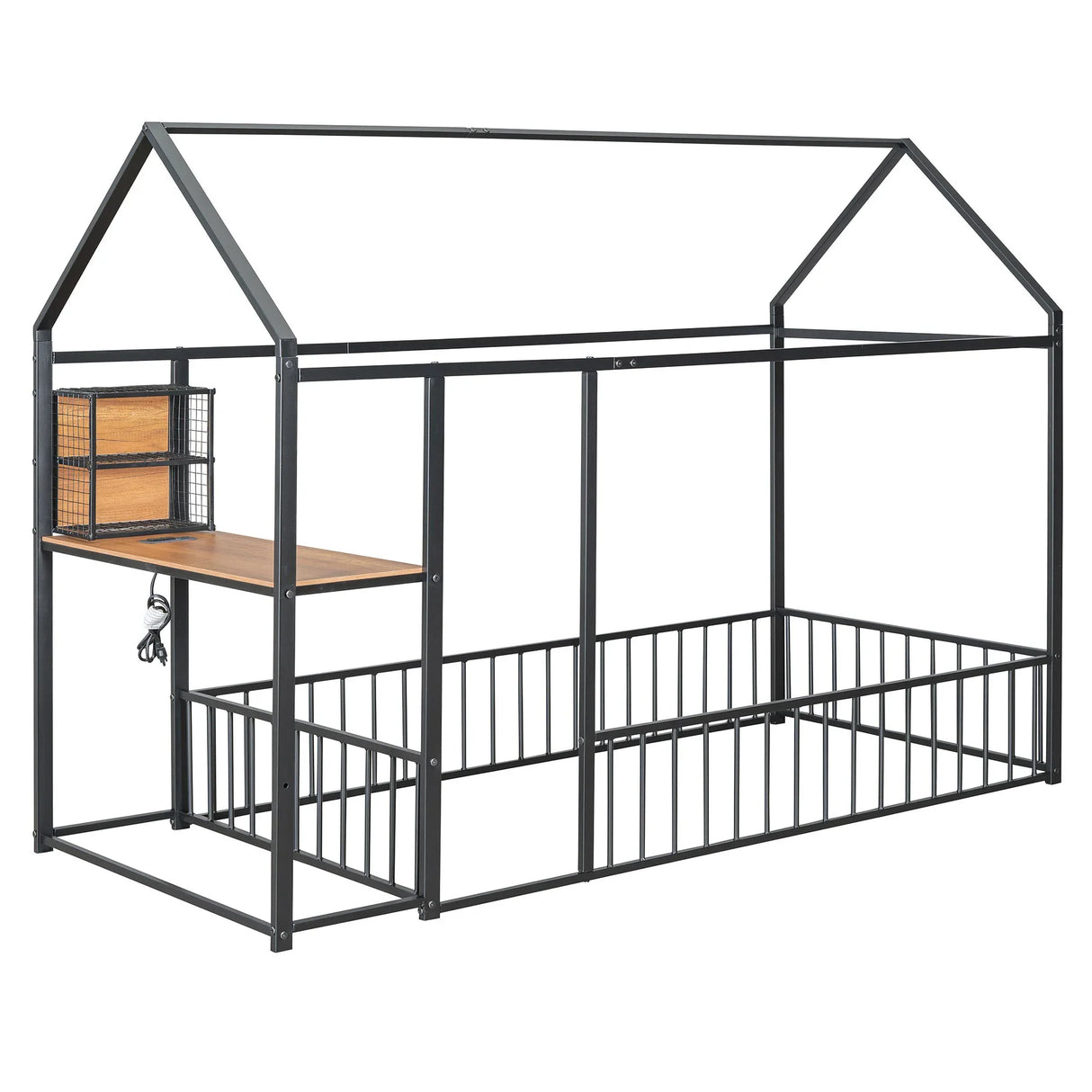 House Frame With Desk, Shelves, Power Outlets And USB Ports - Furniture Home Direct