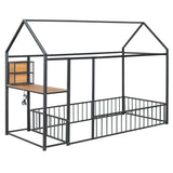 House Frame With Desk, Shelves, Power Outlets And USB Ports - Furniture Home Direct