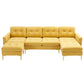 Modern L - Shape Convertible Sectional Sofa With Movable Ottoman - Furniture Home Direct