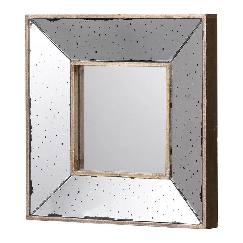 Distressed Accent Mirror, Traditional Style Framed Wall Mirror For Living Room - Furniture Home Direct