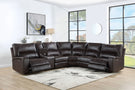 Saul - Power Recliner Sectional Sofa With USB Port Cupholder Console - Furniture Home Direct