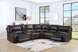 Saul - Power Recliner Sectional Sofa With USB Port Cupholder Console - Furniture Home Direct