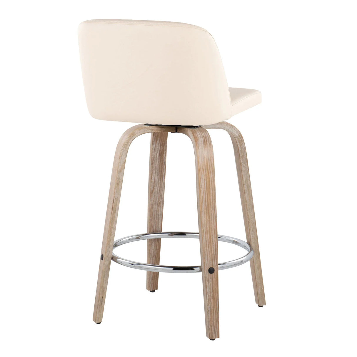 Toriano - Modern Design Fixed Height Counter Stool With Swivel With Round Footrest (Set of 2) - Furniture Home Direct