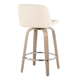 Toriano - Modern Design Fixed Height Counter Stool With Swivel With Round Footrest (Set of 2) - Furniture Home Direct