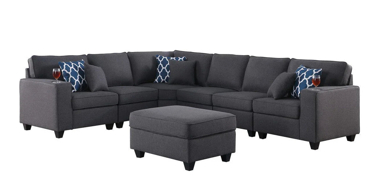 Cooper - Sectional Sofa With Ottomans And Cupholder - Furniture Home Direct