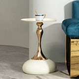 Modern Round Side Table For Small Spaces With Carbon Steel Construction - Furniture Home Direct