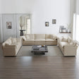 Oversized 3 Piece Living Room Set Including One Sofa and Two Love Seats - Beige - Furniture Home Direct