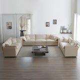 Oversized 3 Piece Living Room Set Including One Sofa and Two Love Seats - Beige - Furniture Home Direct