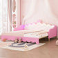 Extending Daybed With LED Lights, Modern Upholstered Princess Daybed With Crown Headboard - Furniture Home Direct