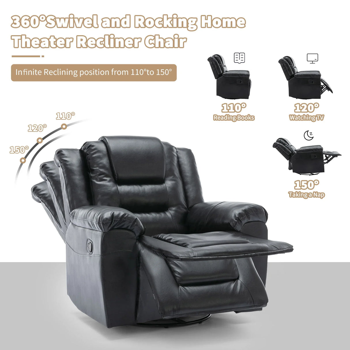 2 Seater Home Theater Recliner Manual Recliner Chair With A Storage Box And Two Cup Holders For Living Room - Furniture Home Direct