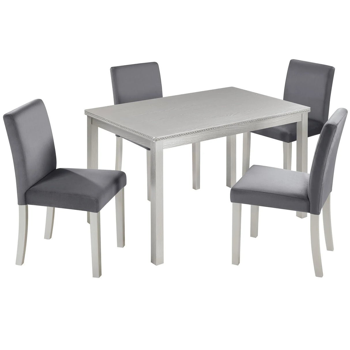 Dining Table Set, Table With A Rectangular Table And Upholstered Chairs - Furniture Home Direct