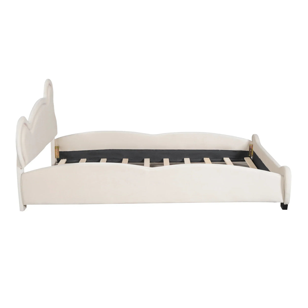 Kids Bed Bear Headboard with BuiltIn Storage Beige - Furniture Home Direct