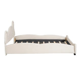Kids Bed Bear Headboard with BuiltIn Storage Beige - Furniture Home Direct