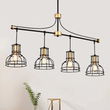 Dining Room Light Fixture / Chandelier Table, 40 -" Hanging For Farmhouse Linear Chandeliers, 5 Light Kitchen Island Lighting Ceiling Chandelier, With Metal Lampshade - Gold / Matte Black - Furniture Home Direct
