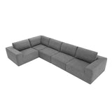 L Shaped Modular Sectional Sofa With Wide Seats Gray - Furniture Home Direct