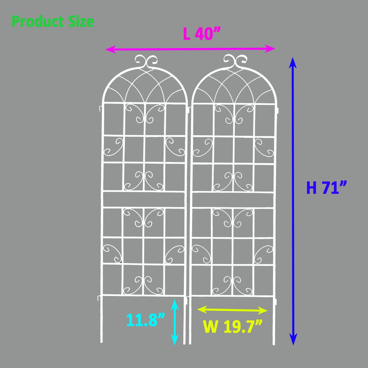 Metal Garden Rustproof Trellis For Climbing Plants Outdoor Flower Support - Furniture Home Direct