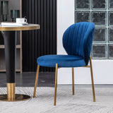 Amoa - Contemporary Velvet Upholstery Dining Chair - Blue - Furniture Home Direct
