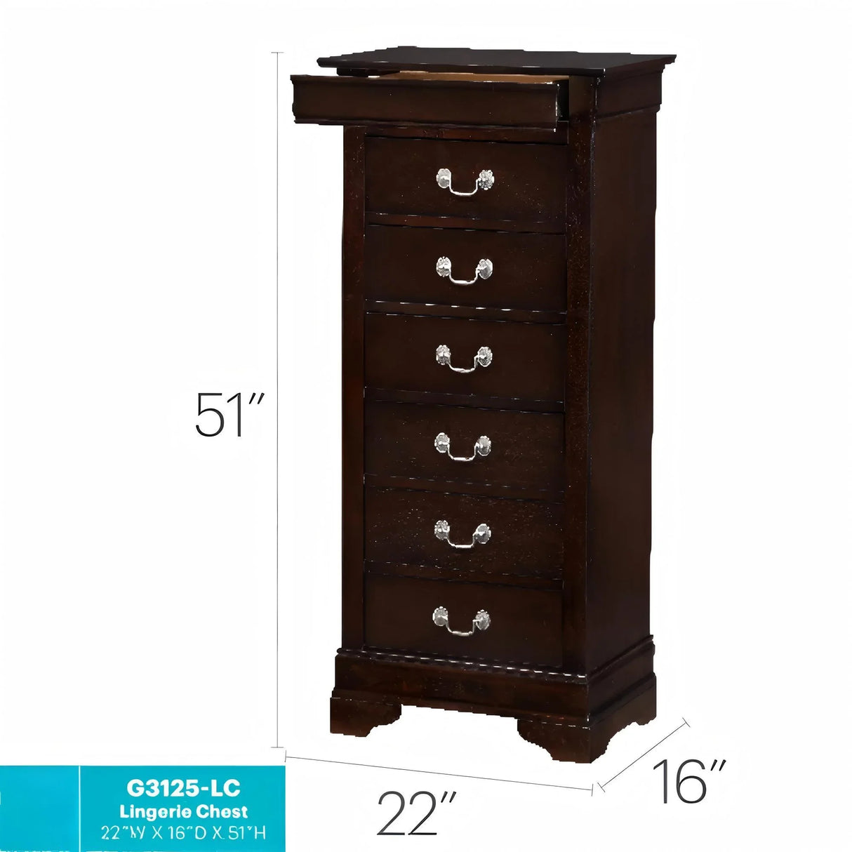 Traditional Style Lingerie Storage Chest Timeless - Furniture Home Direct