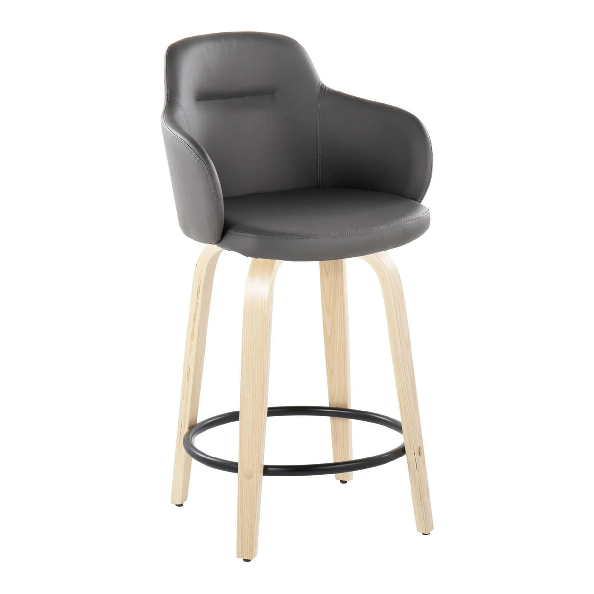 Boyne - Contemporary Fixed Height Counter Stool With Swivel (Set of 2) Round Footrest - Furniture Home Direct