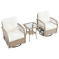 3 Piece Outdoor Chair & Table Set Chat Set, 2 Person Rattan Seating Group - Furniture Home Direct