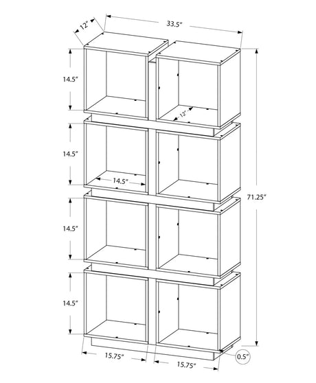 Bookshelf, Bookcase, Etagere, 5 Tier, For Office, Contemporary & Modern - White - Furniture Home Direct